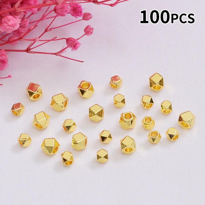 Jewelry Making Ideas With Beads - Contas Espaçadoras Douradas Brilhantes Banhadas a