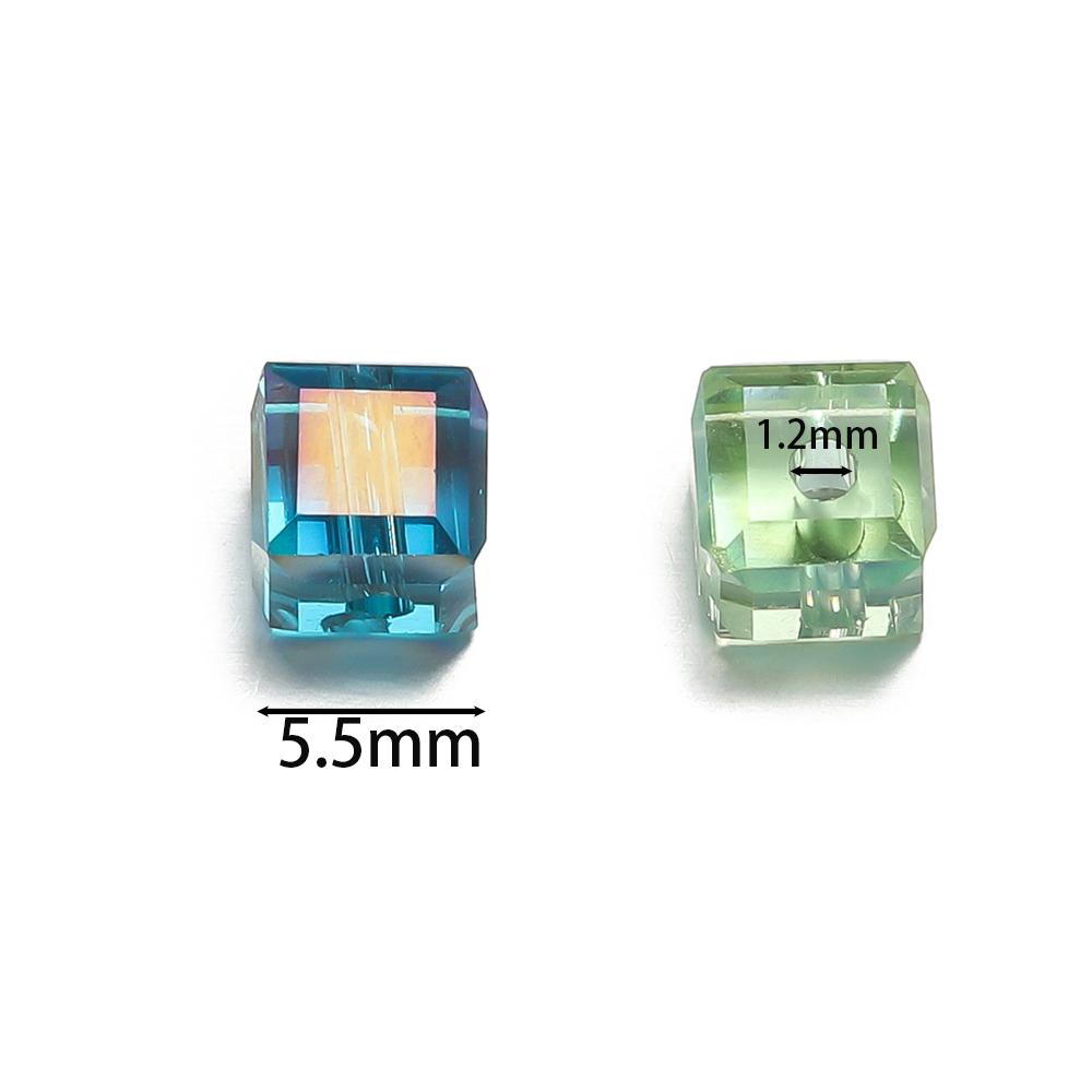 Crystal Bead Mix - 10 pçs/lote requintado cor quadrada grânulo