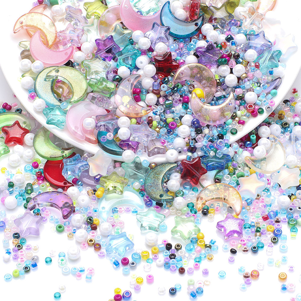 45g misturado estrela lua cont - Crystal Bead Mix avaliação e preço