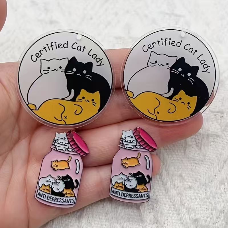 Pingente de gato fofo em acríl - Jewelry Making Party avaliação e preço