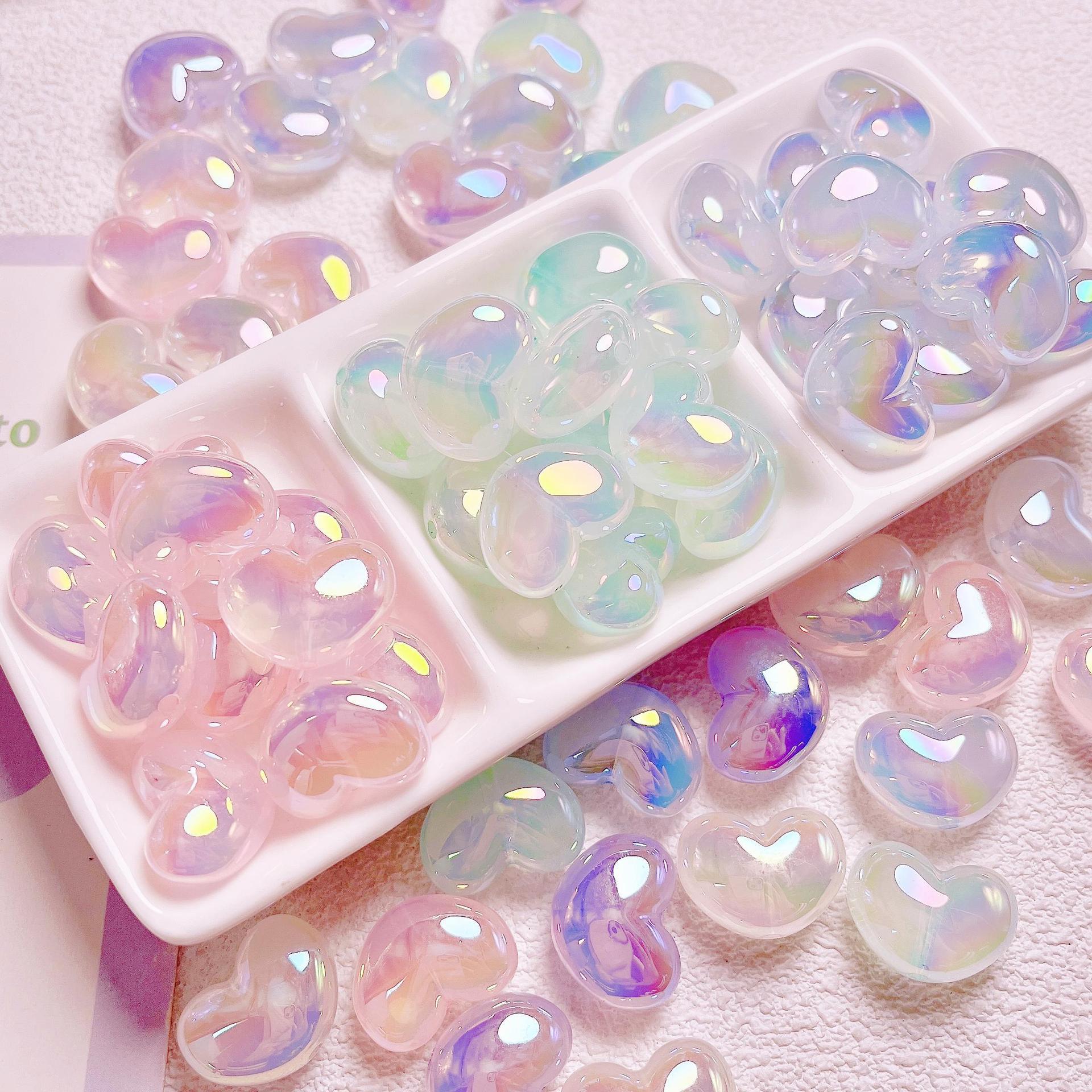 10 pçs coração transparente gl - Jewelry Making Ideas With Beads avaliação e preço